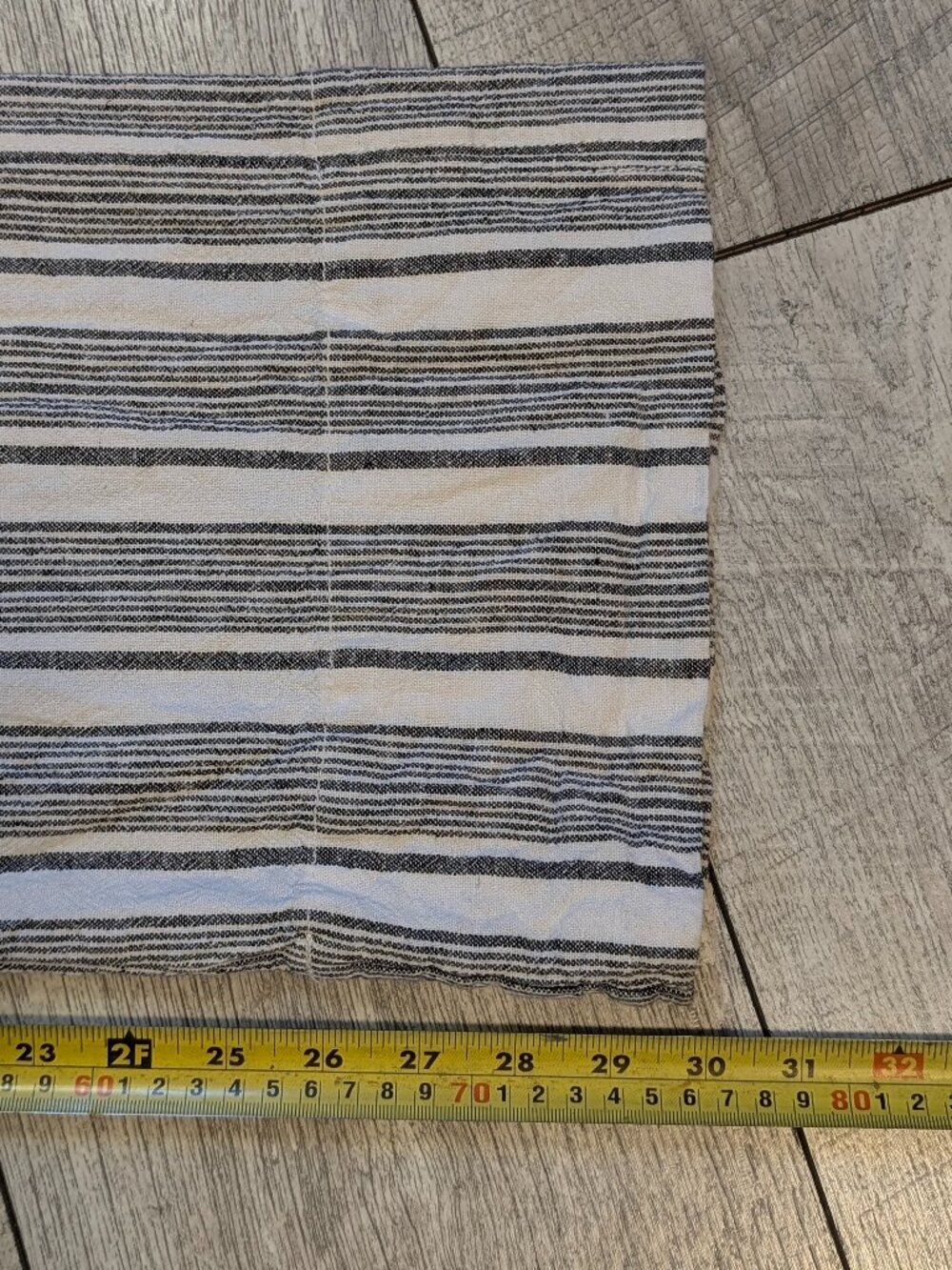 Striped White & Gray Linen Blend Wide Leg Pants L Coastal Resort Minimalist EUC - Picture 12 of 13